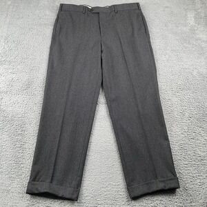 Brooks Brothers Pants Mens 36x27 Gray Regent Fit Wool Dress Trousers Cuffed